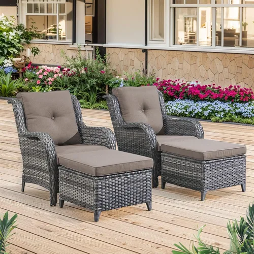 Vista 61 de Belord Mesa auxiliar pequeña para exteriores, mesa de mimbre de vidrio templado, mesa de centro impermeable para patio, mesa auxiliar de ratán