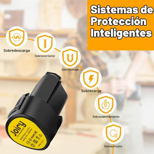 Vista 7 de Joiry Juego de batería y cargador Ridgid de repuesto de iones de litio de 12 V 3000 mAh con mayor seguridad y mayor tiempo de funcionamiento