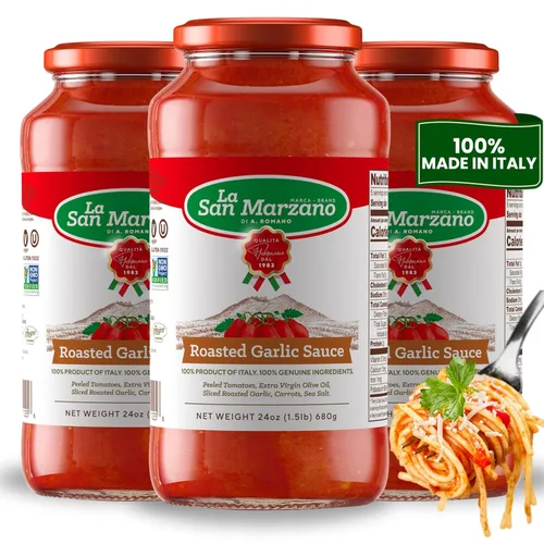 Vista 10 de La San Marzano Salsa Arrabiata, 13 oz, Salsa para Pasta Hecha en Italia, Tomate Multiusos de Primera Calidad, Todo Natural, Dieta Mediterránea, Sin