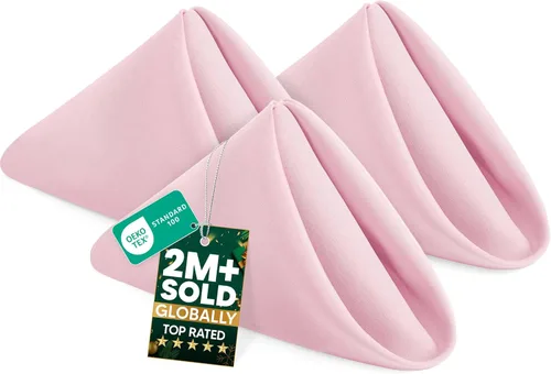 Vista 30 de Utopia Home Paquete de 24 servilletas de tela de 20 x 20 pulgadas, servilletas de cena 100% poliéster con bordes dobladillos, servilletas lavables