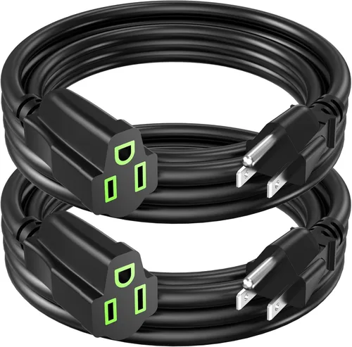 Vista 12 de Cable de extensión de alimentación de 0.5 pies/6 pulgadas (paquete de 10), cable de extensión eléctrico corto de 3 clavijas, salida única