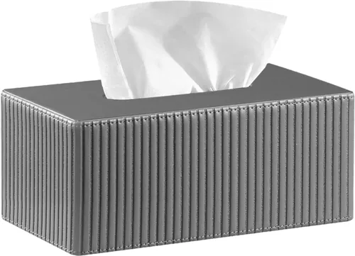 Vista 15 de Funda rectangular grande para caja de pañuelos con cinturón inferior, se adapta a 230 unidades Kleenex, moderno soporte dispensador de pañuelos