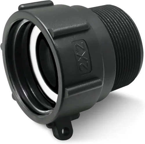 IBC - Adaptador de mano, S60x6 de rosca gruesa de 2.3 pulgadas a NPT de 2 negro (1 unidad)