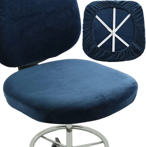 Vista 11 de BUYUE Funda de asiento para silla de oficina, de terciopelo súper suave, para dormitorio de estudiante, computadora, elástica, lavable, a prueba