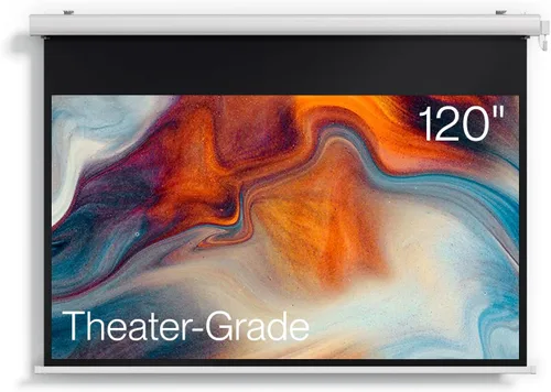 Valerion Pantalla de proyector motorizada de 120 pulgadas, pantalla desplegable impermeable para exteriores, 2 recargas anuales, 4K/8K Ultra HD, sin
