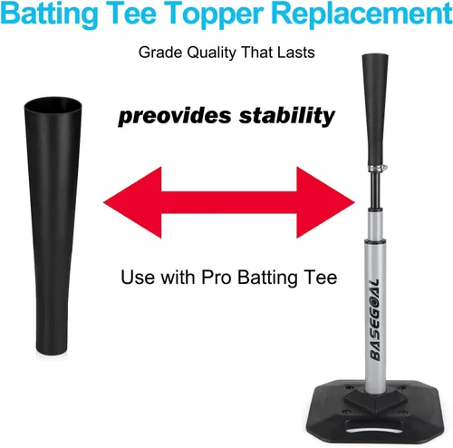 Vista 2 de BaseGoal Baseball & Softball Batting Tee,Portable Hitting Tee,with Heavy Duty Base,Rolled Flexible Rubber Top,Adjustable Height for Kids or Adults