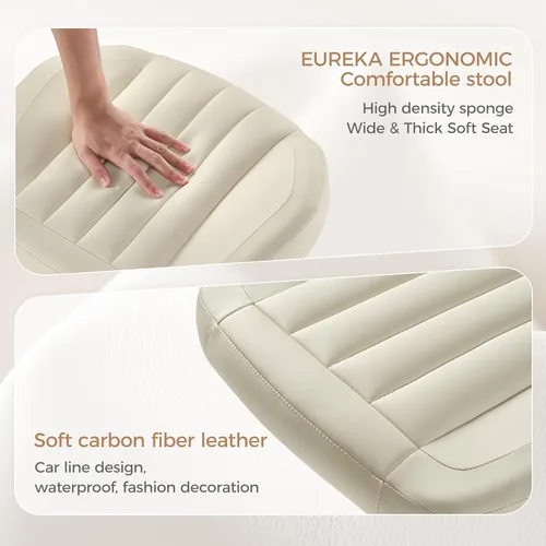 Vista 6 de EUREKA ERGONOMIC Taburete Multiuso para Pies, Taburete Reposapiés Ajustable en Altura con Ruedas, Silla Rodante con Reposapiernas Giratorio 360°