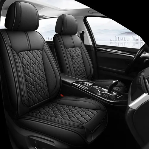 Vista 13 de Pariitadin Fundas de Cuero para Asientos de Automóvil Par Delantero, Impermeables Transpirables de Cuero Sintético Fundas de Asiento Automotrices