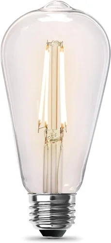 Vista 10 de Feit Electric ST19 Bombilla LED Edison vintage, equivalente a 60 W, regulable, blanco suave de 2700 K, 800 lúmenes, base E26, bombillas de filamento