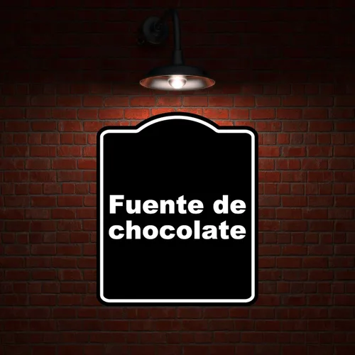 Vista 2 de Fuente de chocolate Spanish BLACK - Letrero compuesto de aluminio minimalista (8.5 x 10 pulgadas)