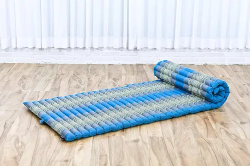Vista 220 de Leewadee colchón tailandés enrollable para cama de invitados, tapete de yoga, para masaje tailandés, ecológico, orgánico y natural.