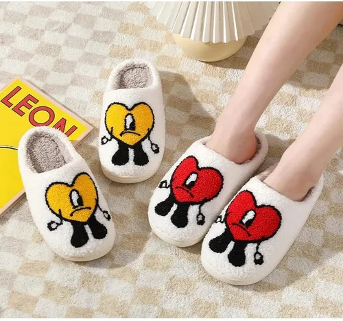 Vista 7 de Cute Slippers for Women Men Soft Plush Warm Couples Slides Home Slippers