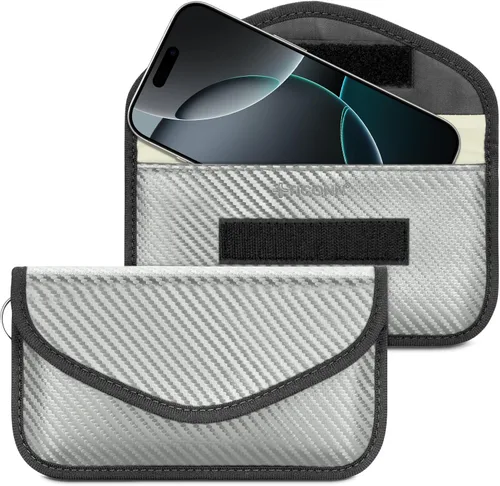 Vista 11 de TICONN Faraday - Bolsa para llavero, protector de jaula Faraday de 3.5 x 5.0 pulgadas, bloqueo de señal RFID para automóvil, bolsa antirrobo