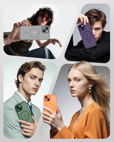 Vista 1061 de TOCOL Funda para iPhone 11, compatible con Magsafe, protección completa de cámara, imanes integrados, protección contra caídas, funda translúcida