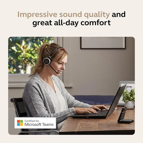 Vista 4 de Jabra Evolve 65 SE - Auriculares inalámbricos mono - Auriculares Bluetooth con micrófono de cancelación de ruido, batería de larga duración
