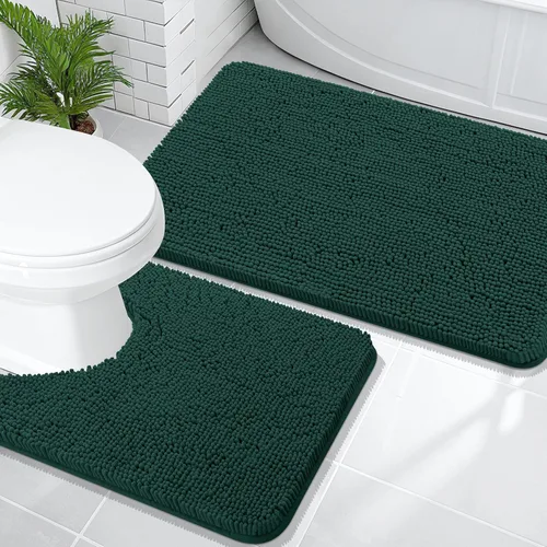 Vista 120 de OLANLY Juego de 2 alfombras de baño de felpilla suave y absorbente, antideslizantes, de secado rápido, lavables a máquina, accesorios de decoración