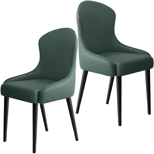 Vista 11 de YVYKFZD Leather Dining Chairs, Dining Room Chairs Set of 2/4, Kitchen Chair with Metal Leg and Backrest, Upholstered Comfy Side Chair, for Bedroom