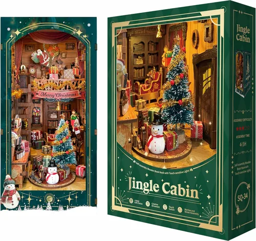 Vista 10 de Kit mágico de rincón de libro, kit de casa de muñecas en miniatura para adultos y adolescentes, rompecabezas de madera 3D, decoración de estantería