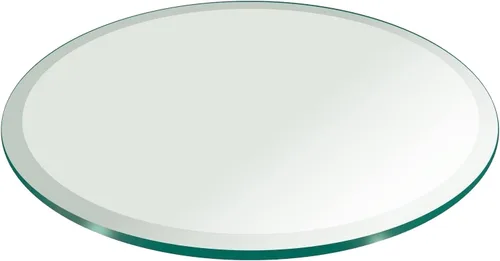 Vista 39 de Fab Glass - Mesa redonda de cristal de 48 in, grosor de 3/4 in, cristal pulido plano templado, Vidrio, Transparente