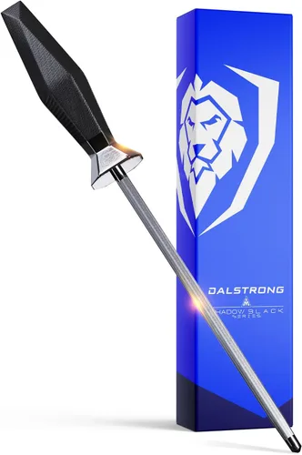 Dalstrong Barra de afilar de acero - 9 pulgadas - serie Shadow Black - recubierta de nitruro de titanio negro - acero de alto carbono 7CR17MOV-X