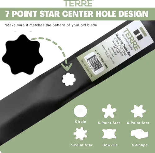 Vista 6 de Terre Products, paquete de 2 cuchillas para cortacésped de alta elevación, cubierta de 42 pulgadas, compatible con John Deere x300, D105, D125