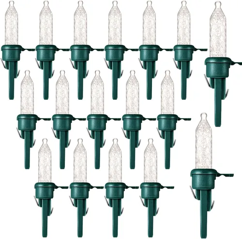Vista 8 de Paquete de 60 mini bombillas de repuesto de Navidad de 3 V LED para exteriores e interiores, gran angular para árbol de Navidad, jardín, hogar