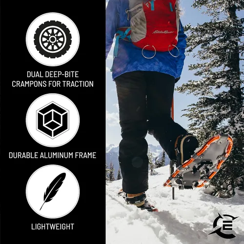 Vista 2 de Expedition SNØ Series Snowshoe Kit for Mountaineering and Snow Hiking - Perfect for Men and Women