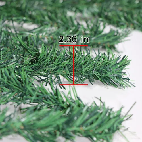 Vista 3 de Guirnalda verde de Navidad para decoración de Navidad, vegetación artificial, 50 pies, sin iluminación, suave guirnalda de pino sintético