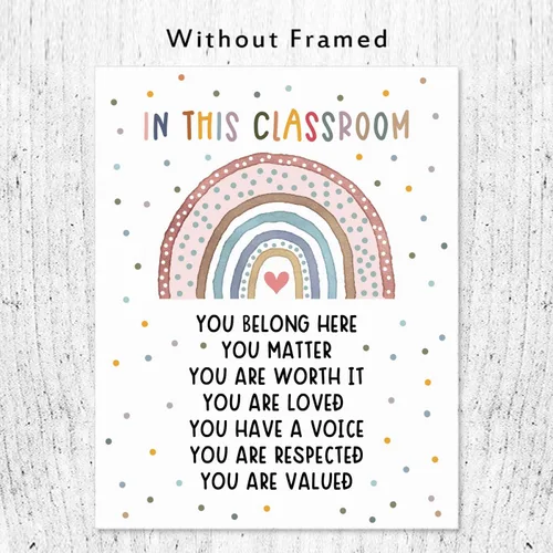 Vista 2 de Boho Rainbow Classroom Decor, Bulletin Board Decor, Diversity Classroom, Daycare Print, Preschool Decor, Elementary Wall Decor, Classroom Decor