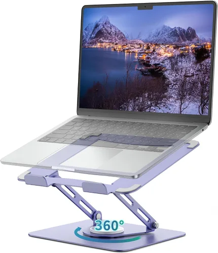 Vista 12 de ALASHI Soporte giratorio para portátil de 360°, multiángulo, 10-17 pulgadas A-blanco