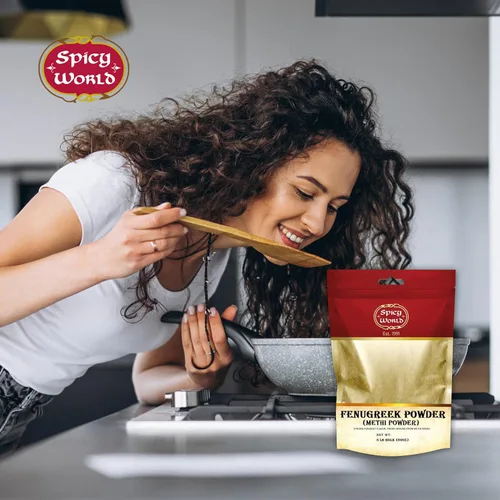 Vista 5 de Spicy World Polvo de semillas de fenogreco 5 libras a granel, semillas molidas Methi, especias indias naturales