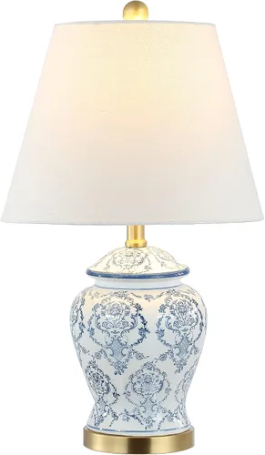 JONATHAN Y JYL3085A Juliana 22.25" Lámpara de Mesa LED de Cerámica Chinoisería Clásica Tradicional Estilo Campestre Francés Lámpara de Mesita de