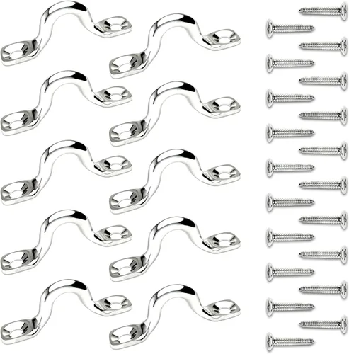 Vista 8 de Ganchos de techo de acero inoxidable 304 resistentes con almohadilla de metal para ojos, correa de ojo a presión, ganchos de anclaje de techo