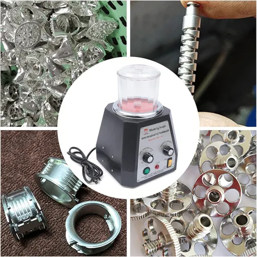 Vista 6 de Máquina pulidora de joyas magnética de 3.937 in, 110 V, vaso magnético con barril de pulido y alfileres de bruñido, vaso de joyería ajustable de 4