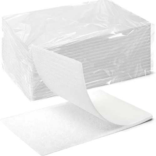 Vista 14 de Art3d 16 juegos de cinta adhesiva de gancho y bucle, tira adhesiva de doble cara de 1 pulgada x 4 pulgadas, resistente, color blanco