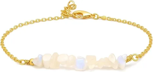 Vista 13 de Gempires Natural Chips Bar Bracelet, Energy Healing Crystals, Birthday, Gift for Her, Gemstone Jewelry 8 inch