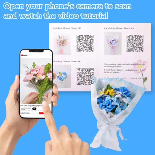 Vista 6 de WSICSE Kit de flores de limpiador de tuberías azules de 500 piezas