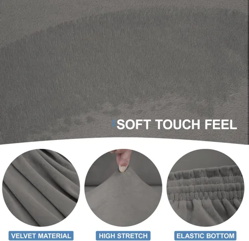 Vista 43 de CUCRAF Funda para sofá con cojines de 3 piezas, fundas deslizantes de terciopelo suave y grueso para sofá de la sala de estar, protector de muebles