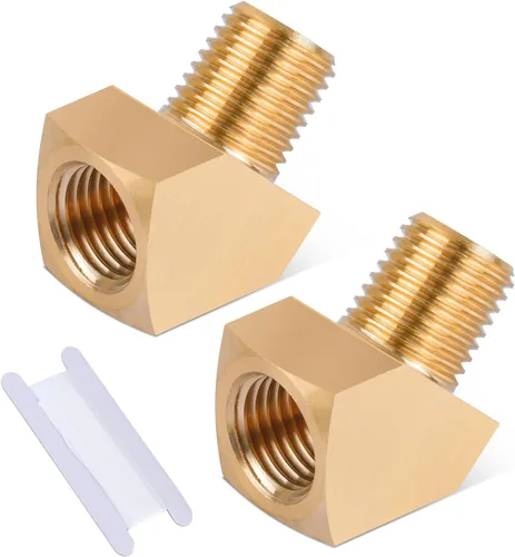 2 piezas 1/4" Accesorios de latón 45 grados Codo de calle de barra 1/4" NPT macho Tubo a 1/4" NPT hembra Tubo de latón forjado Accesorios de tubo de