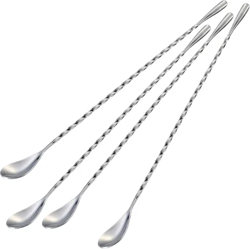 Vista 15 de BRIOUT 2 Piezas Cucharas de Bar, Agitador de Bebidas de Mango Largo de 12 Pulgadas, Cucharas de Mezcla de Cóctel de Bar de Acero Inoxidable con Negro