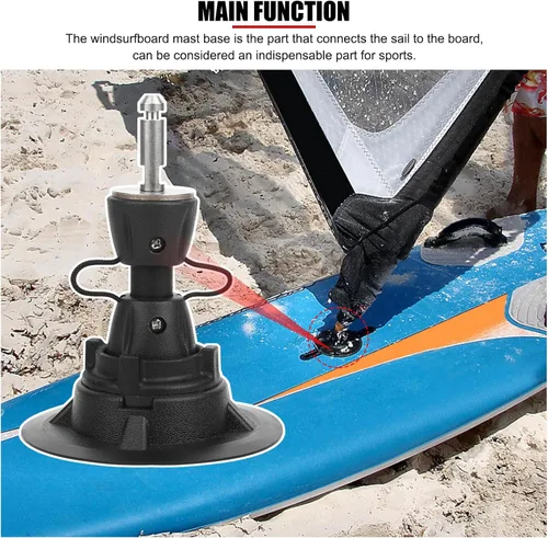 Vista 4 de EVTSCAN Base de mástil de windsurf ajustable, junta universal de rotación de 360 grados, para equipo de windsurf, mástil, pluma de vela y tabla