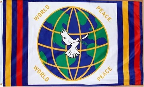 Bandera de la paz mundial – Poliéster de 3 pies por 5 pies (nueva)