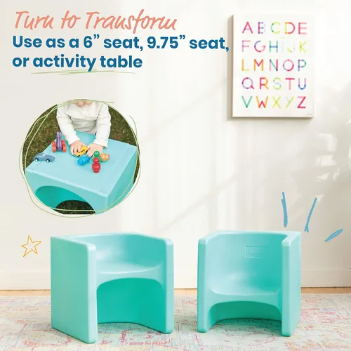 Vista 4 de ECR4Kids Tri-Me Silla de cubo 3 en 1, muebles para niños, Aqua