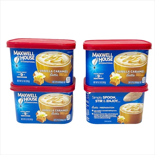 Vista 15 de Maxwell House Mezcla instantánea de bebidas estilo café, fácil de preparar, 1 recipiente, para café rápido por la mañana o merienda de la tarde