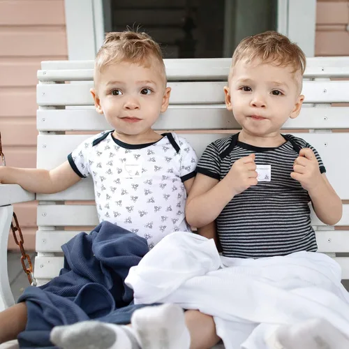 Vista 4 de Burt's Bees Baby Body unisex para bebé, paquete de 5 unidades de manga corta y larga de una pieza, 100% algodón orgánico
