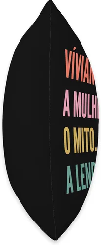 Vista 2 de Designs De Nomes Engraçados Para Mulher Funny Portuguese First Name Design-Vívian Throw Pillow, 18x18, Multicolor