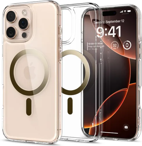 Vista 28 de Spigen Funda para iPhone 13 Mini, ultra híbrida MagFit [antiamarilleo] [compatible con Magsafe] - Transparente