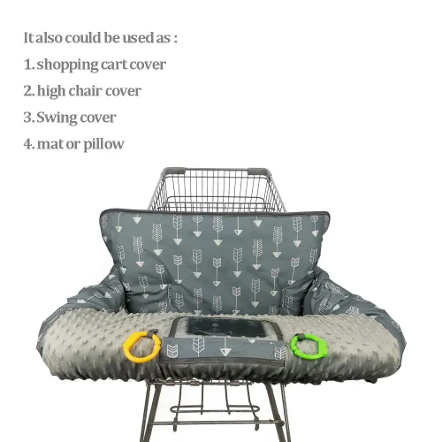 Vista 2 de RHYDEER Funda para carrito de compras para bebés - Cubierta para silla alta, diseño de punto de visón punteado, diseño multi en 1, protección