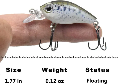 Vista 3 de CrankBait Mini CrankBaits - Kits de señuelos de pesca para buceo profundo poco profundo flotante Swimbait duro para lubina, trucha, lucio y agua