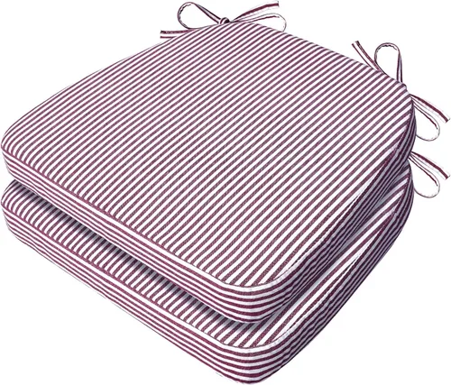 Vista 72 de AAAAAcessories - Cojines para silla en forma de D, 2" de espesor, almohadillas para sillas de comedor con lazos y removibles, cubierta lavable a